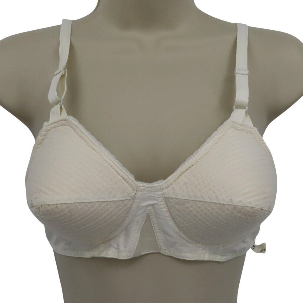 VTG Formfit Rogers 32B Bra Inflation White Padded Cone Bullet Pointy Rockabilly